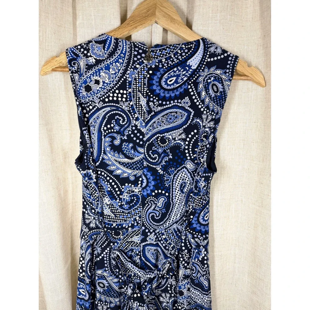 Tommy Hilfiger NWT Blue Paisley Belted Cropped Wide Leg Jumpsuit Sz 8 Resortwear